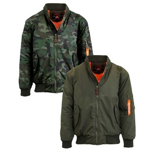 Spire By Galaxy Men's Heavyweight MA-1 Bomber Flight Jacket-2 Pack - 1 of 3