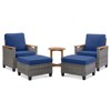 Outdoor Wicker Patio Seating Set All Weather PE Rattan Conversation Set with Cushion - 3 of 4