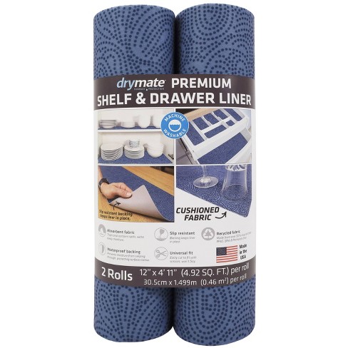 Drymate Premium Shelf Liner and Drawer Liner (Set of 2), (12 inch x 59 inch), Non Adhesive, Durable, Slip Resistant - Absorbent/Waterproof - for