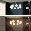 PAKOKULA Mid Century 8-Light Gold Sputnik Chandelier with Milky Glass Globe for Living Room Kitchen Island - 4 of 4