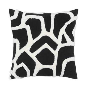 Kobo Tufted Decorative Pillow White/Black - Rochelle Porter