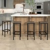 Tangkula 4PCS 26" Bar Stool Set w/ Metal Frame Footrest Backless Counter Height Stool Gray - 3 of 4