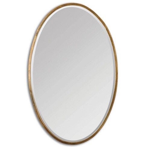 Oval Herleva Decorative Wall Mirror, Gold Oval Decorative Mirror