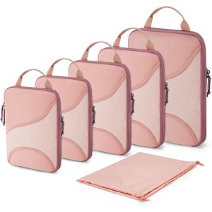 Compression Packing Cubes, 6 Set/4 Set/2 Set Travel Packing Cubes Carry Suitcases, Compression Suitcase Organizers Bag - 1 of 4
