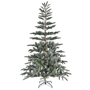 HONGGE 7.5 ft Artificial Christmas Tree Snow Frosted Aspen Fir Tree with 1000 Branch Tips Easy Assembly for Modern Holiday Home Decor - 1 of 4