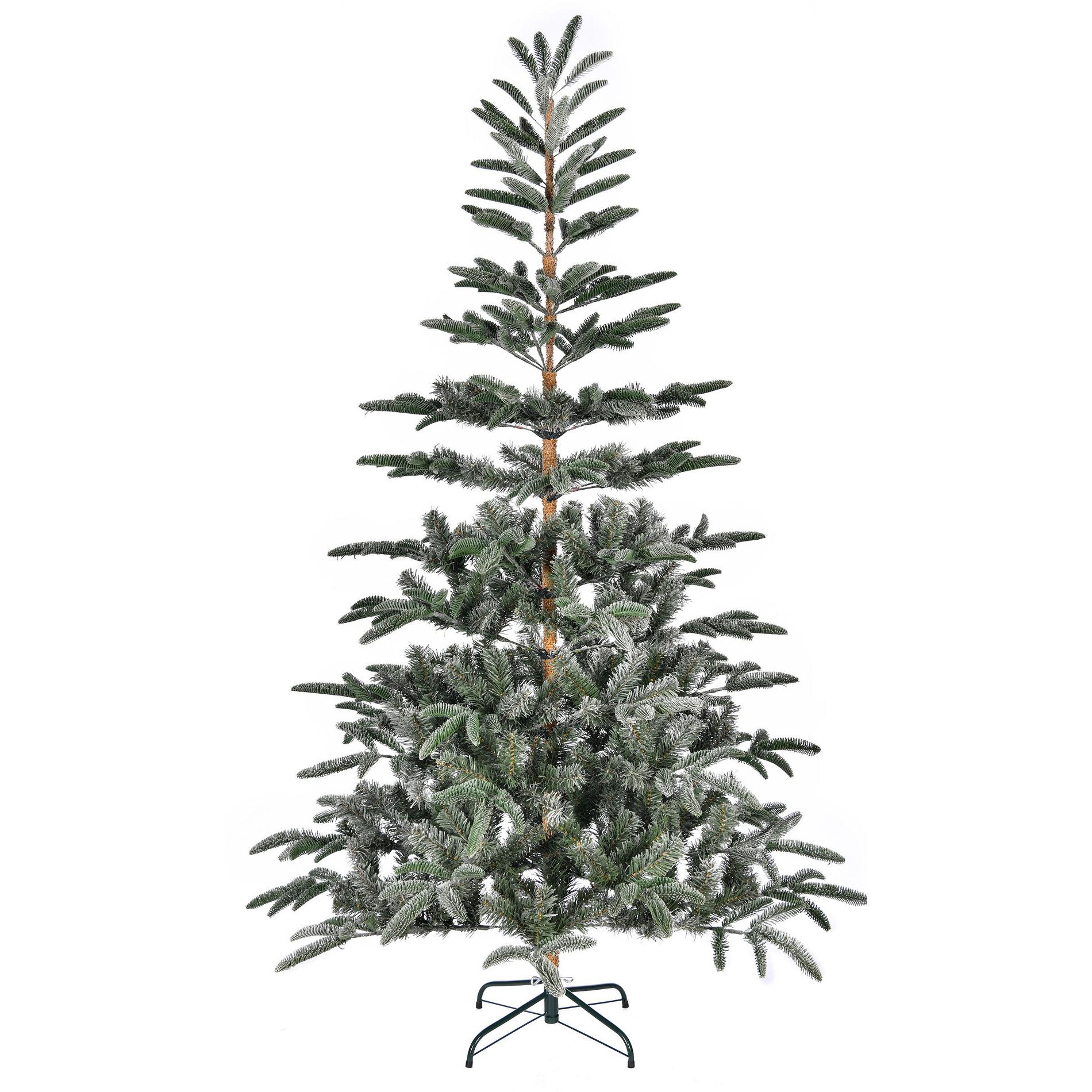 HONGGE 7 ft Artificial Christmas Tree Snow Frosted Aspen Fir Tree with 800 Branch Tips Easy Assembly for Modern Holiday Home Decor