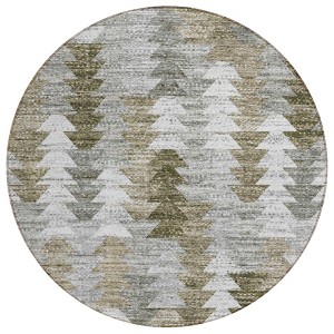 Brown Beige And Gray Geometric Washable Indoor Outdoor Area Rug - 1 of 4
