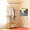 40” Metal Clothing Rack w/Wheels, Rolling Clothes Racks for Hanging Clothes w/Storage Shelf, Clothes Hanger Racks for Bedroom, Living Room - 2 of 4