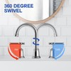 Classical Bathroom faucets for Sink 3 Holes, 8 inch Bathroom Faucet, Widespread Brushed Nickel Bathroom Faucet  (Chrome 2 Packs) - 4 of 4