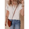 Amaryllis Women’s Lace Sleeve Ribbed Knit Top Lace-Up Neckline Casual Relaxed Fit Lightweight Versatile - 3 of 4