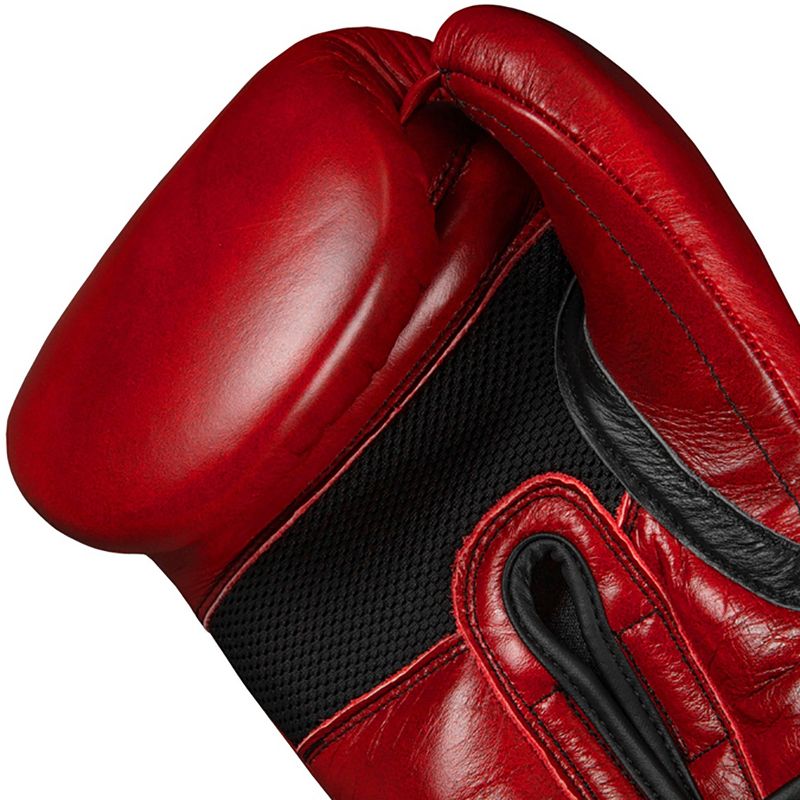 Title Boxing Blood Red Leather Hook and Loop Training Gloves - Red, 5 of 7