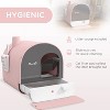 LunaLulinlk Pink Cat Litter Box with Lid with Scoop and Filter - 3 of 4