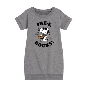 - Peanuts - Pre-K Rocks Graphic Short Sleeve Fleece Dress - 1 of 4