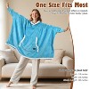 Catalonia Woman Oversized Blanket Hoodie Sweatshirt Cape, Fluffy Soft Fleece Casual Batwing Coat Pullover Blanket, Cozy Gift for Wife Women - 3 of 4