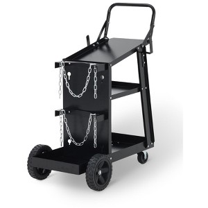 3 Tier Welding Cart, Heavy Duty WelderCart with 360¡ã Swivel Wheels, Tank Storage Safety Chains, Rolling MIG Welder Cart - 1 of 4