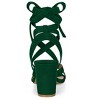 Allegra K Women's Open Toe Front Crisscross Chunky Heel Lace Ups Sandals - 3 of 4