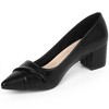 BLISSFUL STEP Women's Pointed Toe Chunky Heel Slip On Pumps - 3 of 3