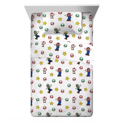 Twin Super Mario Flannel Sheet