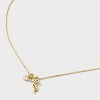 14K Gold Dipped Cubic Zirconia "Faith" Charm Necklace - Gold - 4 of 4