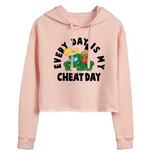 Women's - Hey Arnold! - Cheat Day Cropped Graphic Hoodie - 1 of 3