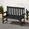 GardenJoy 2-Person Outdoor Bench HDPE Garden Seating Weather Resistant 4-Piece Set - 3 of 3