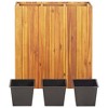 vidaXL Garden Raised Bed with 3 Pots, Solid Acacia Wood - Weather Resistant Outdoor Planter Box for Flowers/Herbs - Natural Wood Finish Garden Decor - 3 of 4
