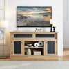 58" TV Stand with Embossed Pattern, Sliding Door Media Console with Open and Closed Storage for Living Room or Bedroom, Modern TV Cabinet - 2 of 4