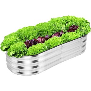 COZONY 8×4×2/4.5×2×1 FT Galvanized Raised Garden Bed, Large Metal Planter Box for Vegetables Flowers Fruits Outdoor - 1 of 4