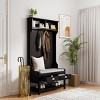 Hall Tree,3-In-1 Entryway Hall Tree With Drawers And Coat Racks,Hall Tree With Bench,Hall Tree With Top Storage Shelf For Hallway-Cuddlewood - 3 of 4