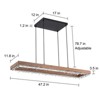 LLHZSY 47 1/5" Wood LED Linear Chandelier Kitchen Island Pendant Light with Crystal Accents - 3 of 4