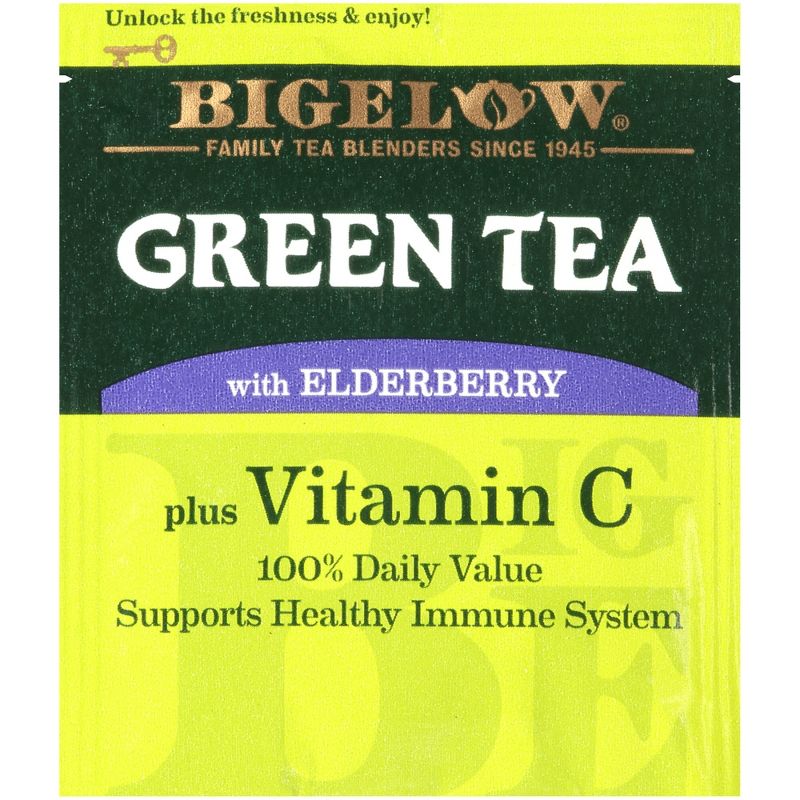 Bigelow Green Tea with Elderberry plus Vitamin C Tea Bags - 18ct, 3 of 8