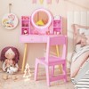 Infans Kids Vanity Set Princess Vanity Desk Set with 2-Color LED Lighted Acrylic Mirror - 4 of 4