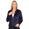 Anna-Kaci Women's Sequin Bomber Jacket with Front Zipper Closure and Ribbed Trim - 2 of 4