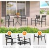 VINGLI Outdoor Dining Chairs Set of 4, Metal Frame Patio Chairs with Armrests, Patio Dining Chairs Garden Chairs for Yard, Front Porch and Deck, Black - 4 of 4