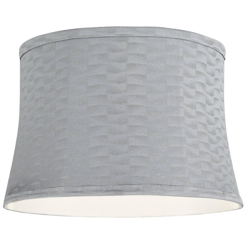 Springcrest Softback Drum Lamp Shade Gray Medium 14" Top x 16" Bottom x 11" High Spider with Replacement Harp and Finial Fitting, 4 of 8