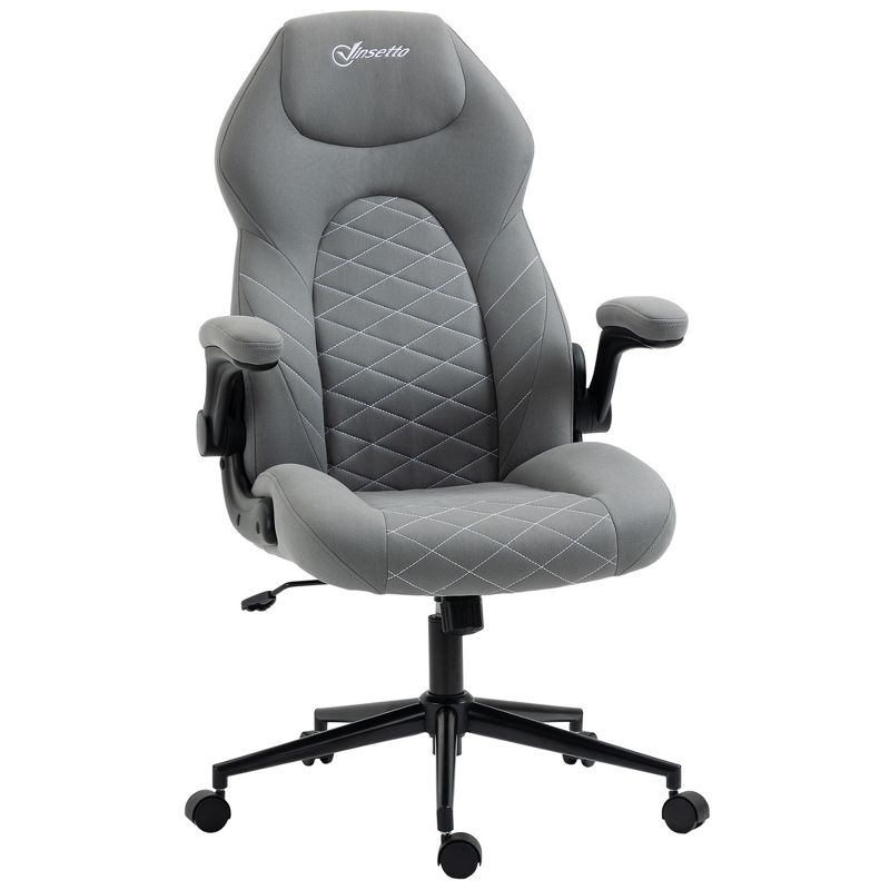 Vinsetto High Back Office Chair with Flip Up Armrests, Swivel Computer Chair with Adjustable Height and Tilt Function, 1 of 7