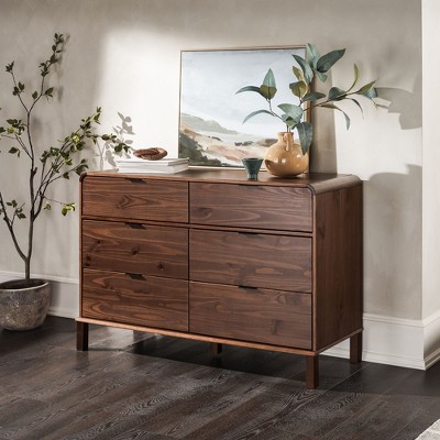 Saracina Home Modern Solid Wood Curved Edge 6 Drawer Dresser