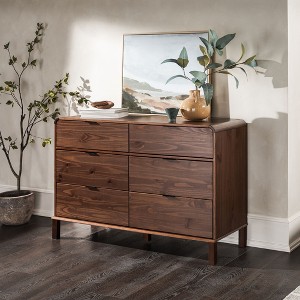 Saracina Home Modern Solid Wood Curved Edge 6 Drawer Dresser - 1 of 4