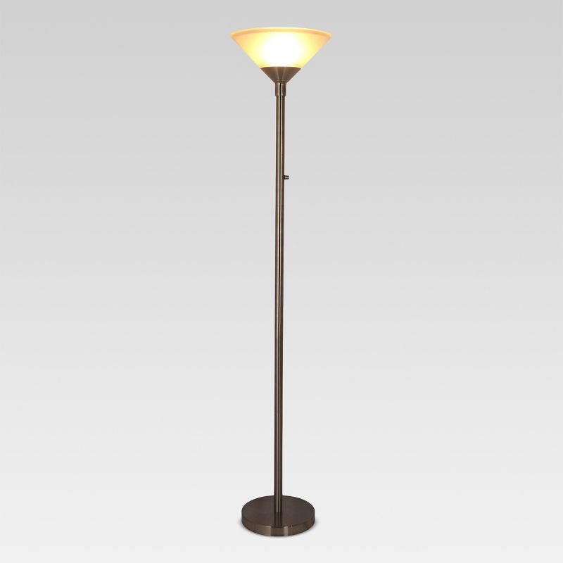 Torchiere Floor Lamp with Glass Shade - Threshold™, 3 of 9
