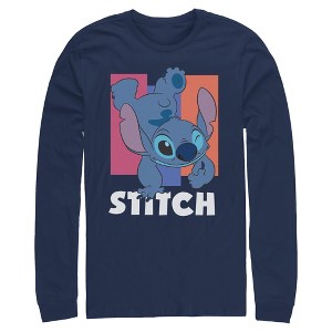 Mens Lilo & Stitch Thumbs Up Long Sleeve Shirt - 1 of 4