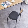 Nordlys Set of 2 Metal Dining Chairs with Cane Backs and Bouclé Seats Modern Design Style Upholstery Dining Room - 2 of 4