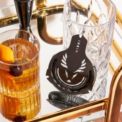 Black Titanium Staghead Stainless Steel Cocktail Strainer
