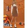 INSPIRE CHIC Women's Adjustable Strap Pinafore Bib Corduroy Overalls Floral Dress - 3 of 4