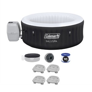 Bestway Coleman Miami AirJet Inflatable Hot Tub with EnergySense Cover and 4-Pack of SaluSpa Underwater Non-Slip Spa Seat with Adjustable Legs - 1 of 4