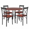 VECELO 36" Round Dining Table for 4, Faux Marble Bar Table Top with Metal Legs for Kitchen, Small Spaces - 2 of 4