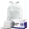 Plasticplace 13 Gallon Extra Tall Drawstring Kitchen Bags, 200 Count, White - 2 of 4