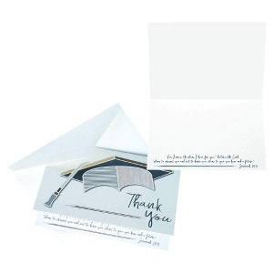 Graduation Thank You Note Shaded Grey 5 x 4 Paper Greeting Cards 3 Packs of 10 - 1 of 3