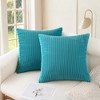 Unique Bargains Corduroy Modern Solid Striped Couch Sofa Home Decorative Pillow Covers 2 Pcs - 2 of 4