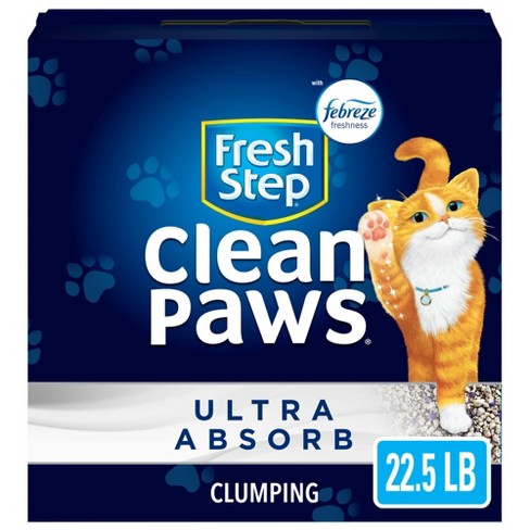 Fresh Step Clean Paws Unscented Clumping Cat Litter, 22.5 lbs 