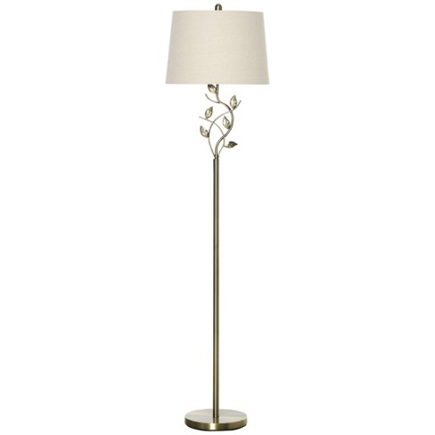 Traditional Floor With Leaf Design And Tapered Lampshade, Standing Lamp For Room, Bedroom, Office, Bronze : Target